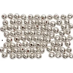 Voksperler, diam. 4 mm, hulstr. 0,7 mm, sølv, 150stk.