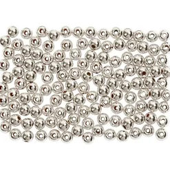 Voksperler, diam. 3 mm, hulstr. 0,7 mm, sølv, 150stk.