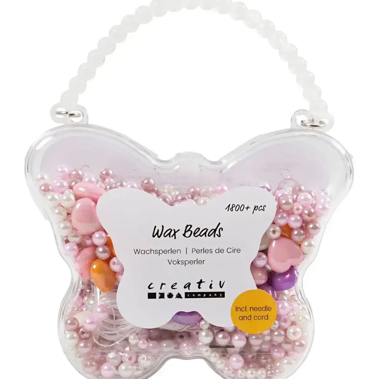 Voksperler, hulstr. 1,3-2,5 mm, pastelorange, soft rosa, lys lilla, perlemor, 127 g