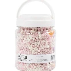 Voksperler, hulstr. 1,3-2,5 mm, pastelorange, soft rosa, lys lilla, perlemor, 700 ml, 425 g