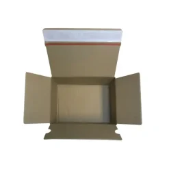 Webshopkasse 200x200x100mm brun med tape og tearstrip - 15 stk