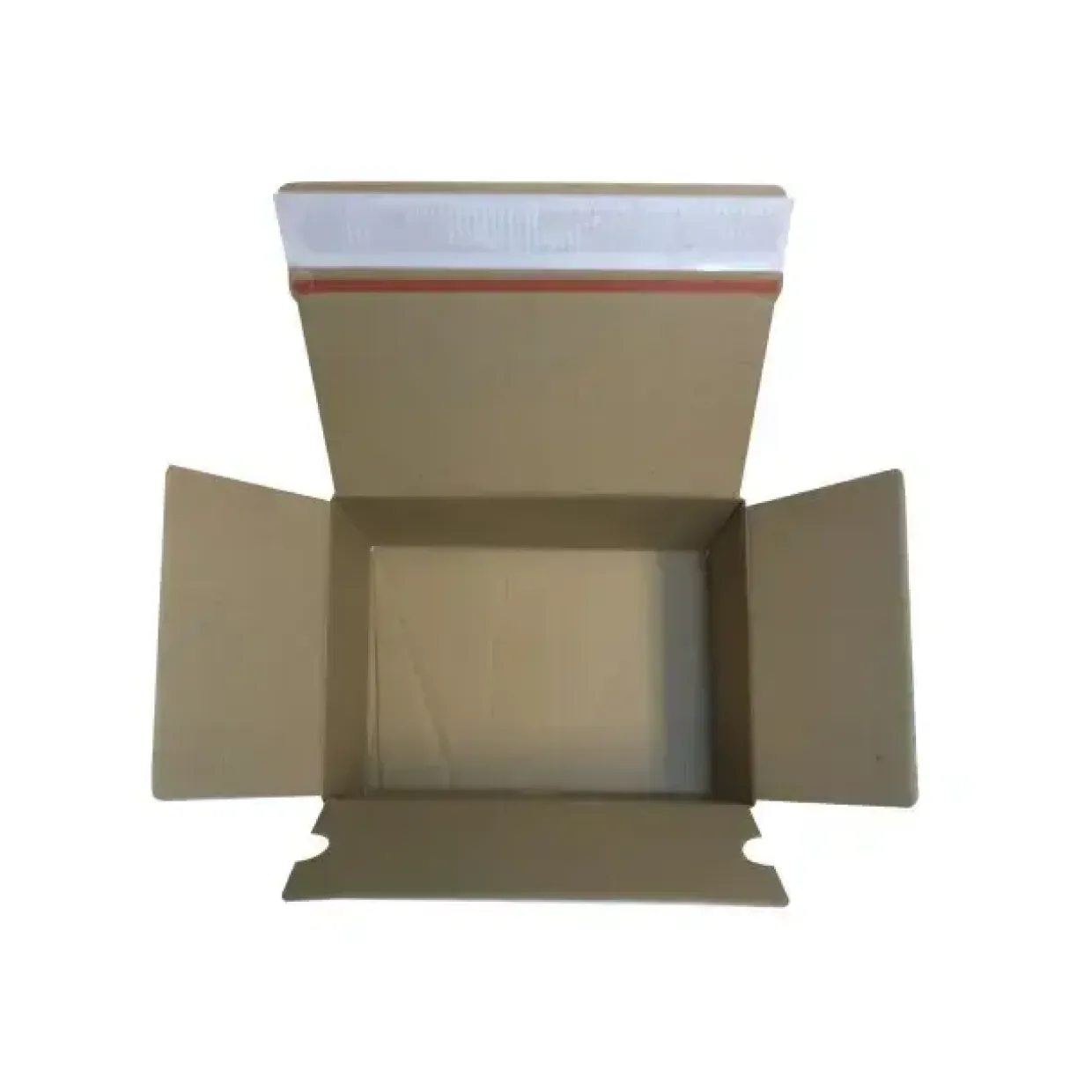 Webshopkasse 200x200x100mm brun med tape og tearstrip - 15 stk