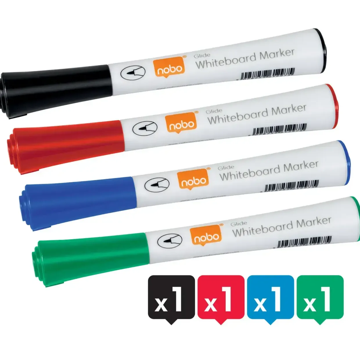 Whiteboard marker Nobo Glide Fine ass (4) - Køb minimum 10 stk.