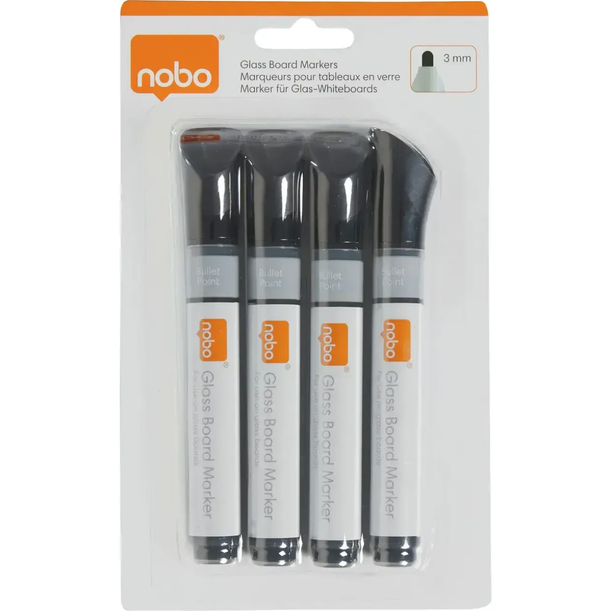 Whiteboard marker Nobo til glastavler sort (4)