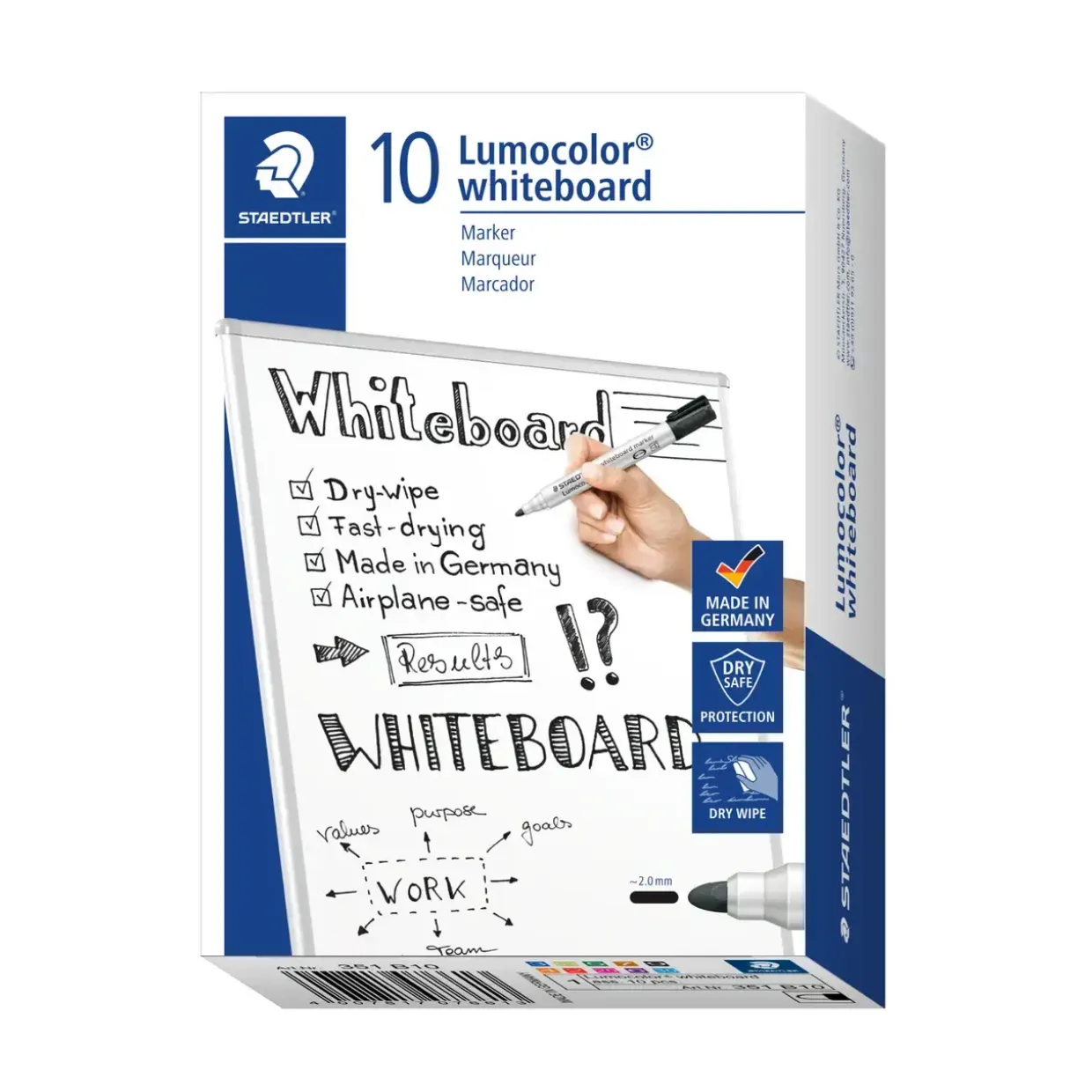 Whiteboard Marker Staedtler Lumocolor rund 2mm ass (10)