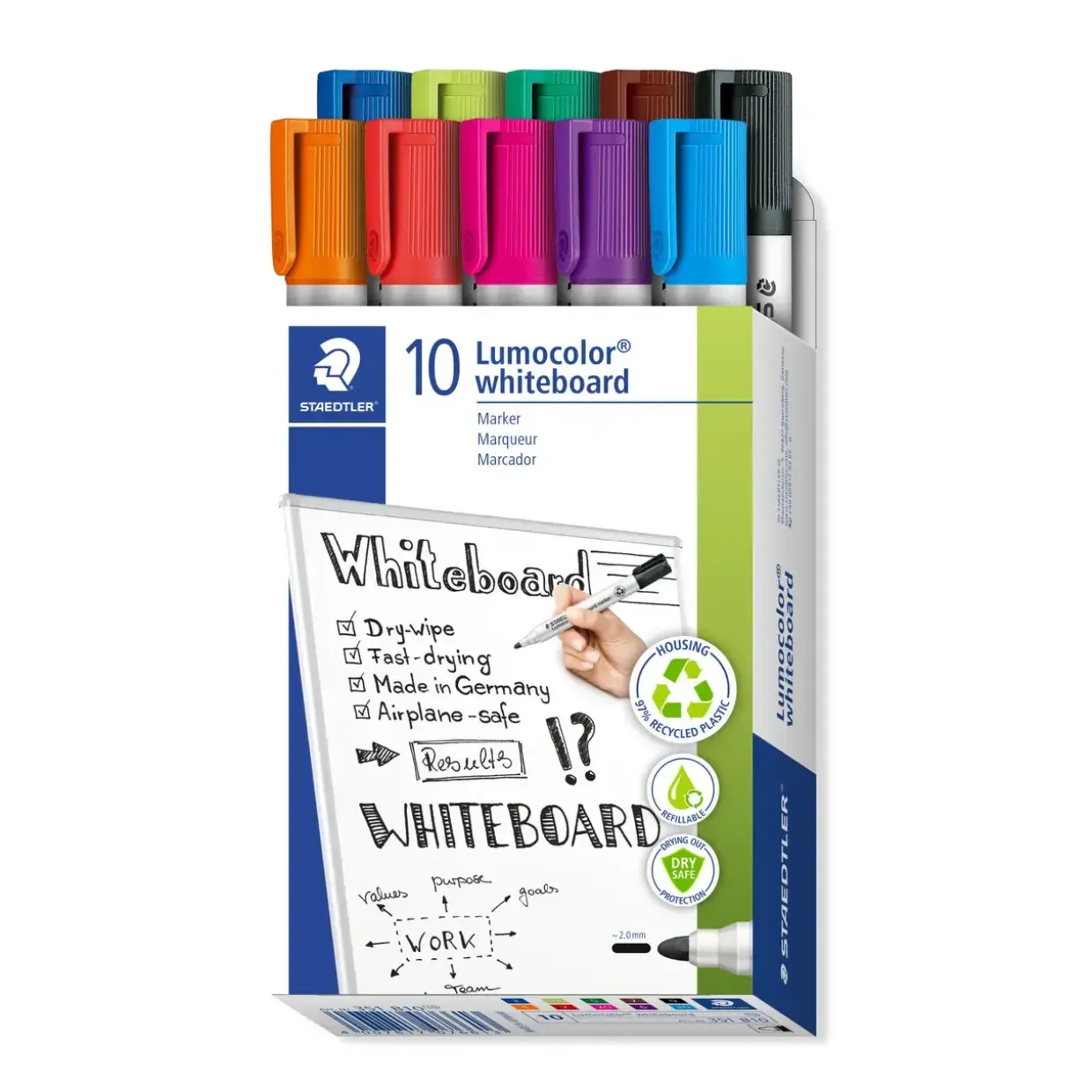 Whiteboard Marker Staedtler Lumocolor rund 2mm ass (10)