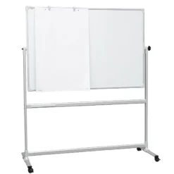 Whiteboard tavle, dobbeltsidet, inkl pennebakke 180 × 120 cm
