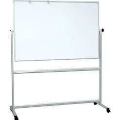 Whiteboard tavle på hjul, dobbeltsidet, inkl pennebakke, Naga, 120 X 90 cm