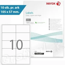 Xerox Labels - 10 pr. ark 105 x 57 mm 003R97452 - 100 ark
