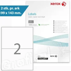 Xerox Labels - 2 pr. ark 199 x 143 mm 003R97525 - 100 ark